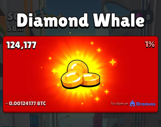In-app reveal: Diamond Whale, a Bitcoin prize with 1% rarity